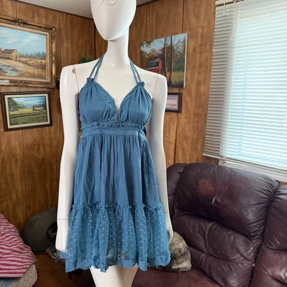 Boho Lace Ruffle Flowy Dress - Picture 3 of 4